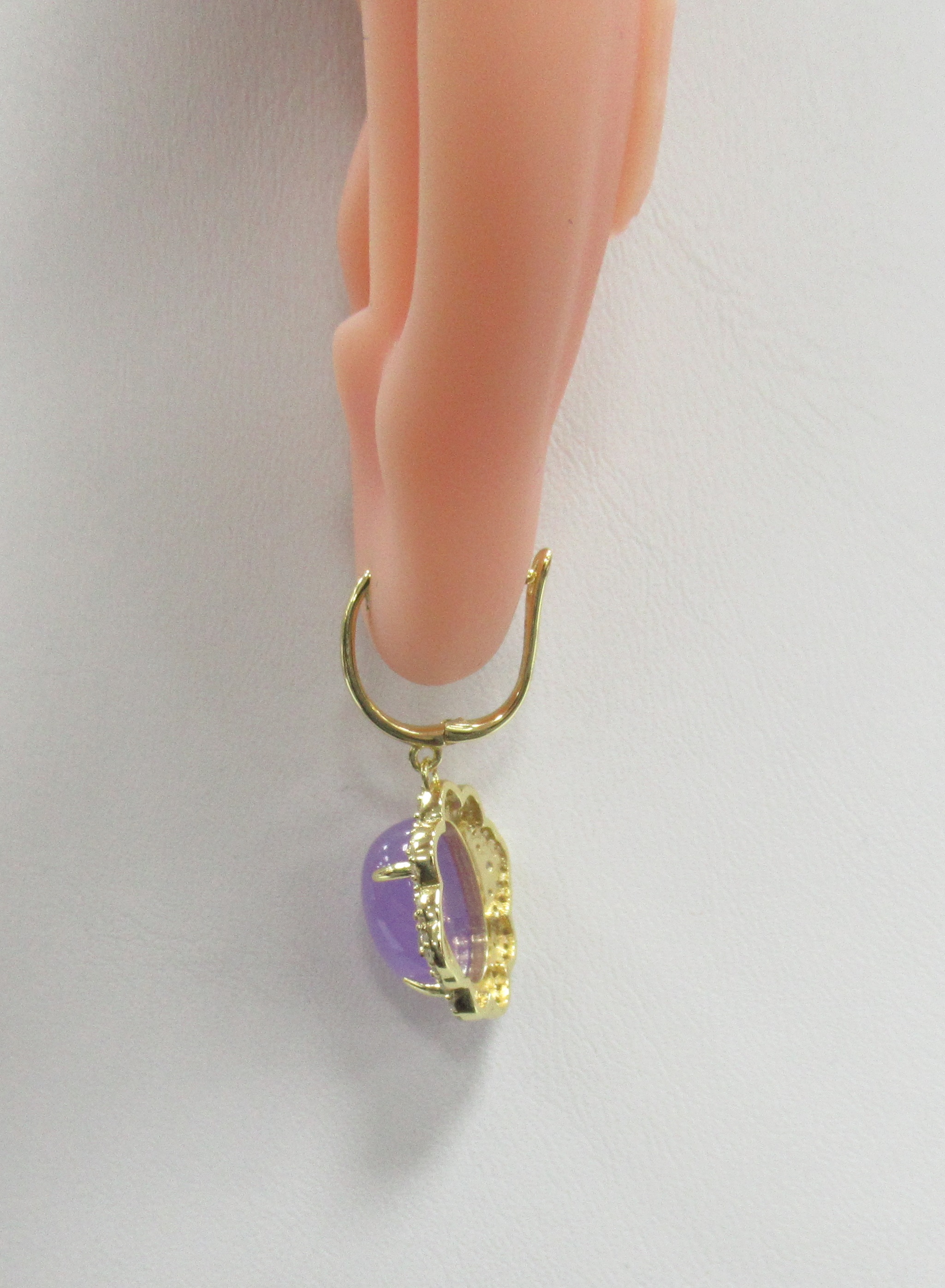 Серебряные серьги с лавандовыми жадеитами